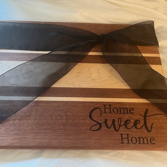 Handcrafted Wood Cutting Board - “Home Sweet Home” – Maple & Mahogany - Picture 8 of 14